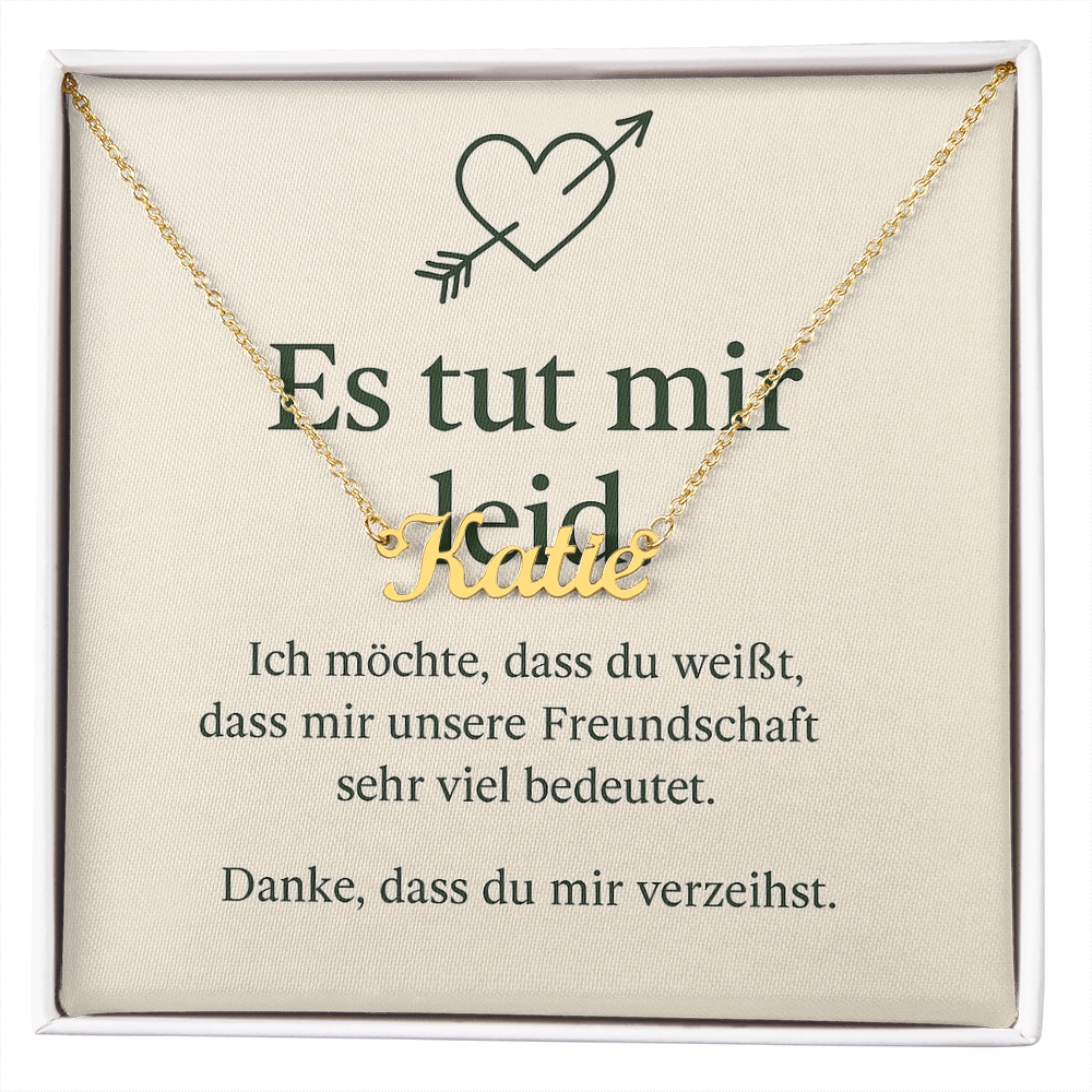 Namenskette inkl. Karte Entschuldigung - Variante 1