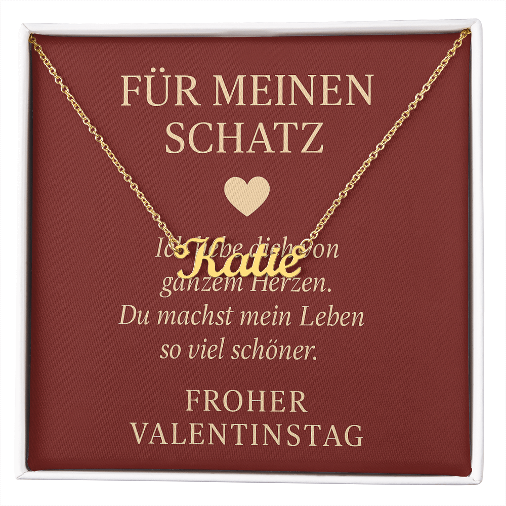 Namenskette inkl. Karte Valentinstag - Variante 3