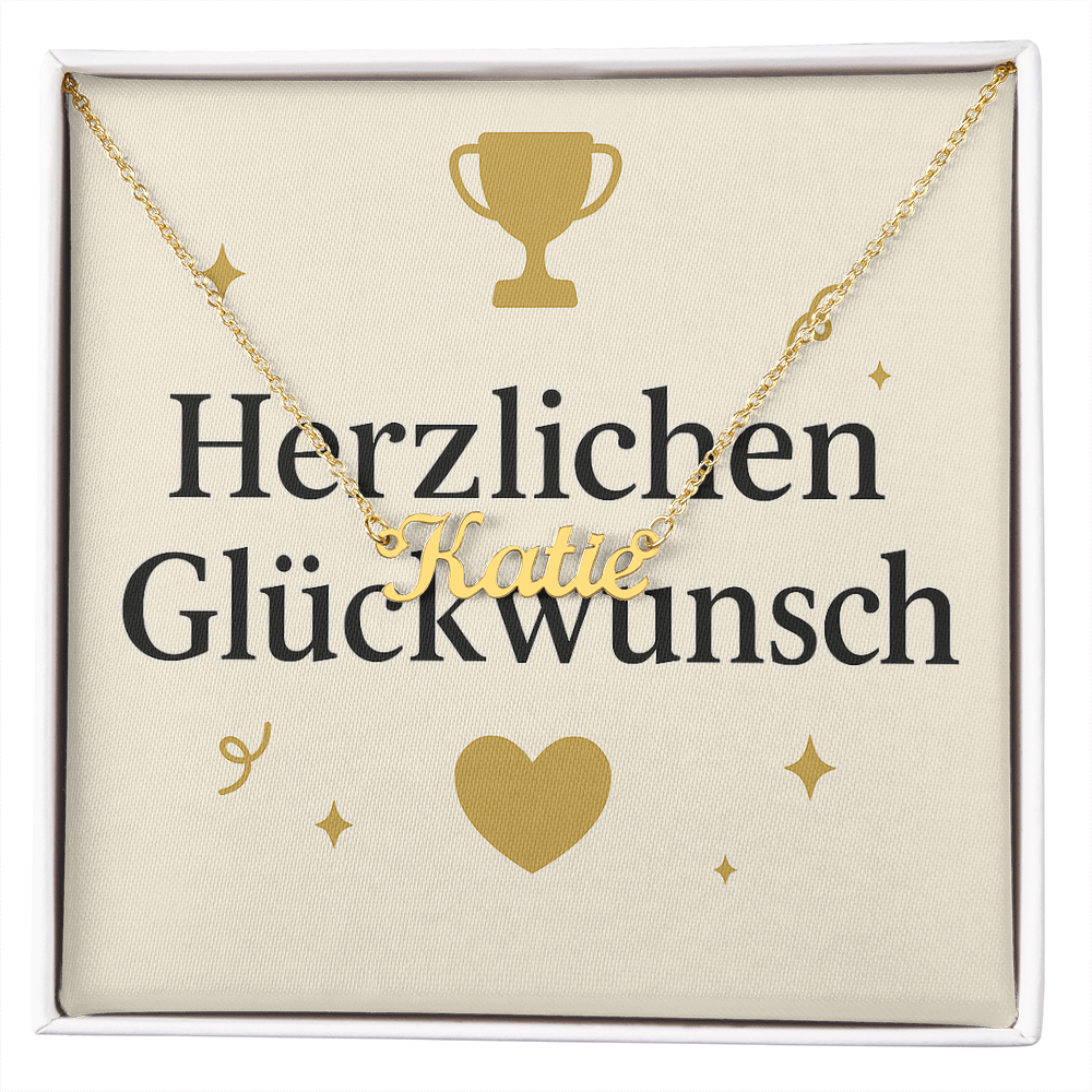 Namenskette inkl. Karte Glückwunsch - Variante 1