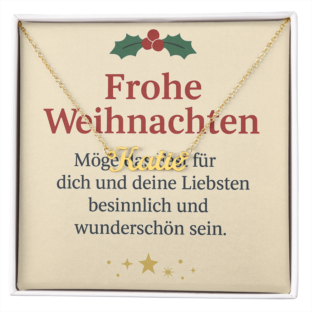 Namenskette inkl. Karte "Weihnachten" - Variante 2