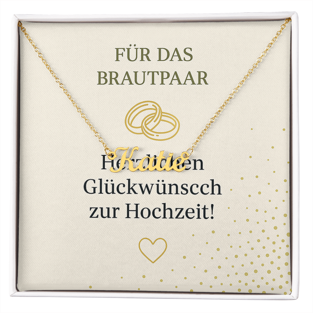 Namenskette inkl. Karte Hochzeit- Variante 1
