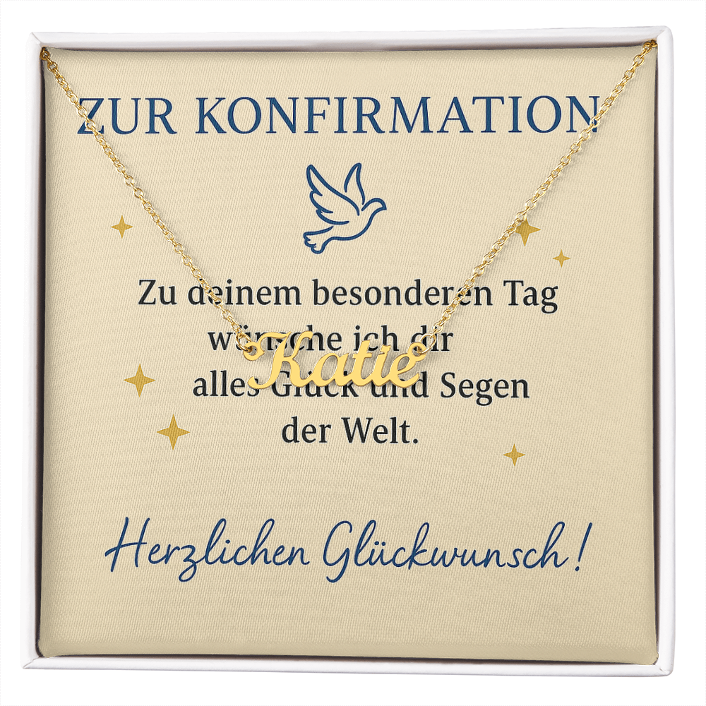 Namenskette inkl. Karte Konfirmation - Variante 1