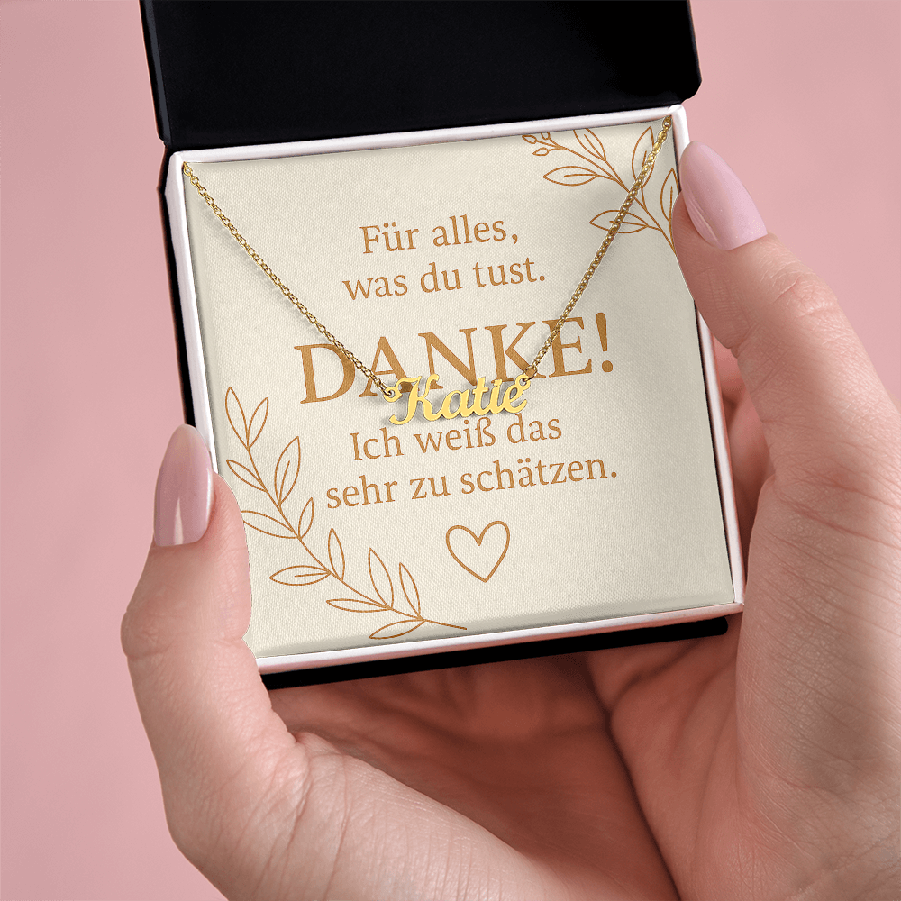 Namenskette inkl. Dankeskarte - Variante 3