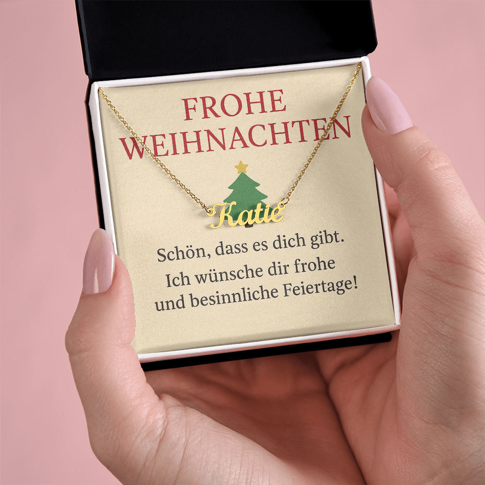 Namenskette inkl. Karte "Weihnachten" - Variante 6