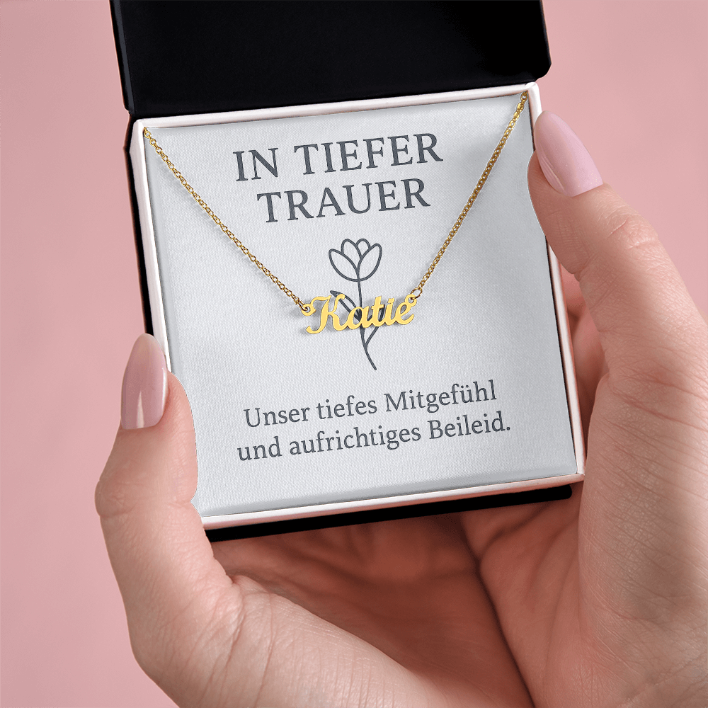 Namenskette inkl. Karte Trauer - Variante 1