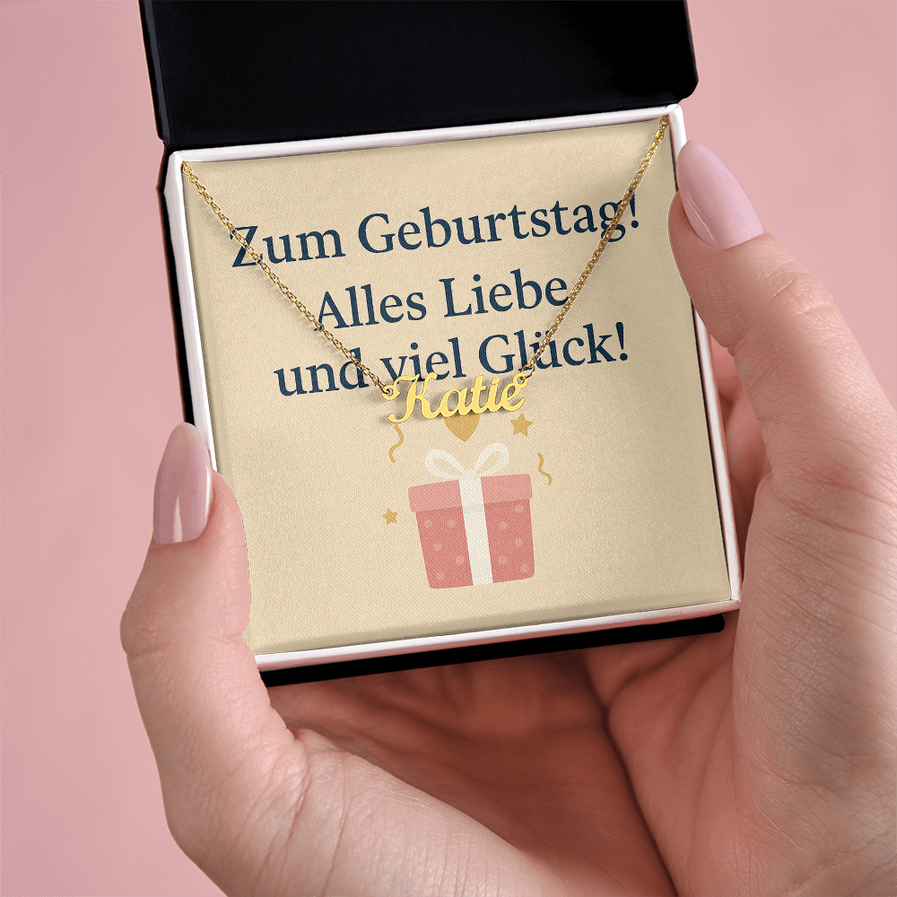 Namenskette inkl. Karte Geburtstag - Variante 5