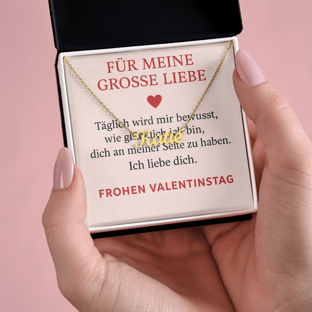 Namenskette inkl. Karte Valentinstag - Variante 4