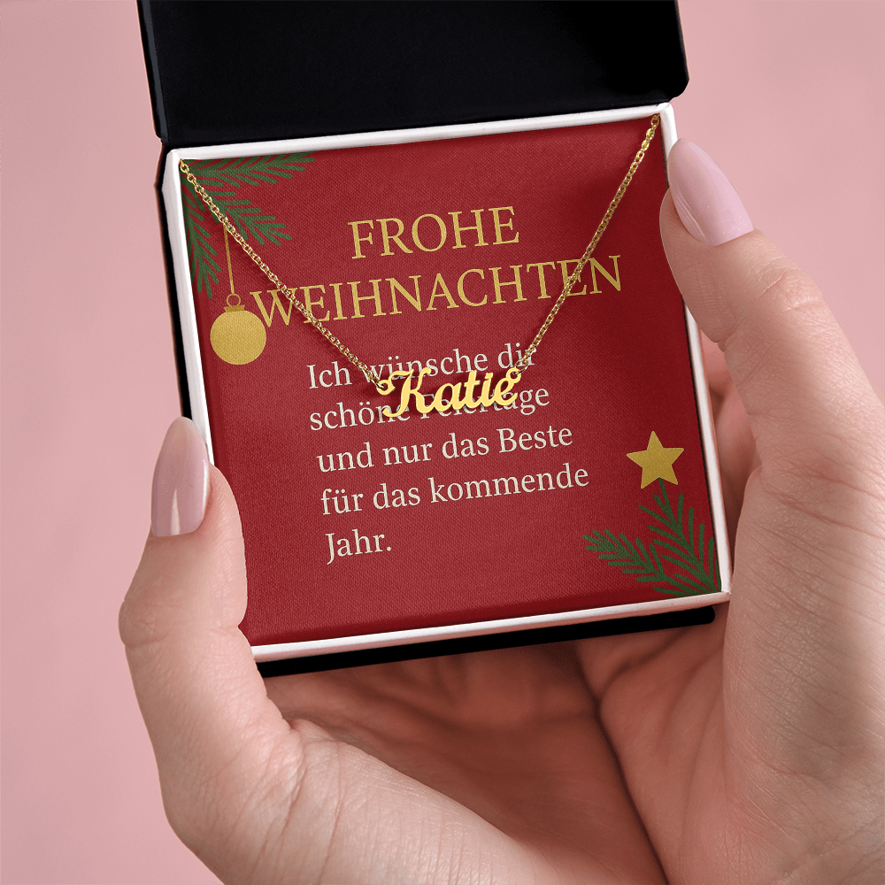 Namenskette inkl. Karte "Weihnachten" - Variante 7