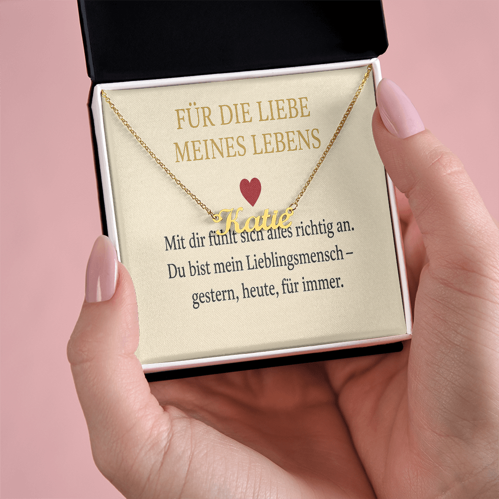 Namenskette inkl. Karte Liebe - Variante 1