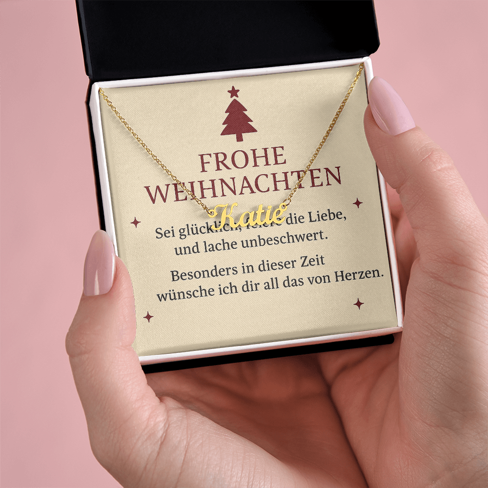 Namenskette inkl. Karte "Weihnachten" - Variante 4