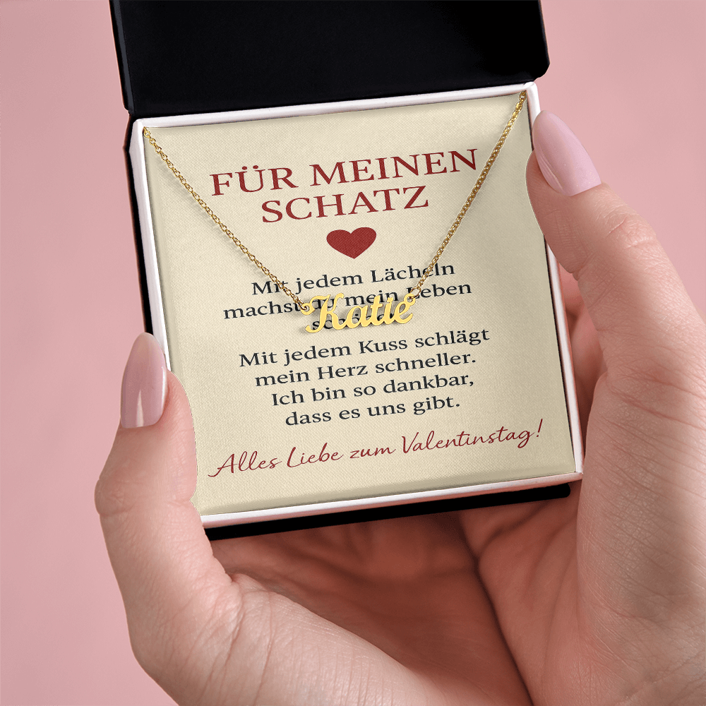 Namenskette inkl. Karte Valentinstag - Variante 5