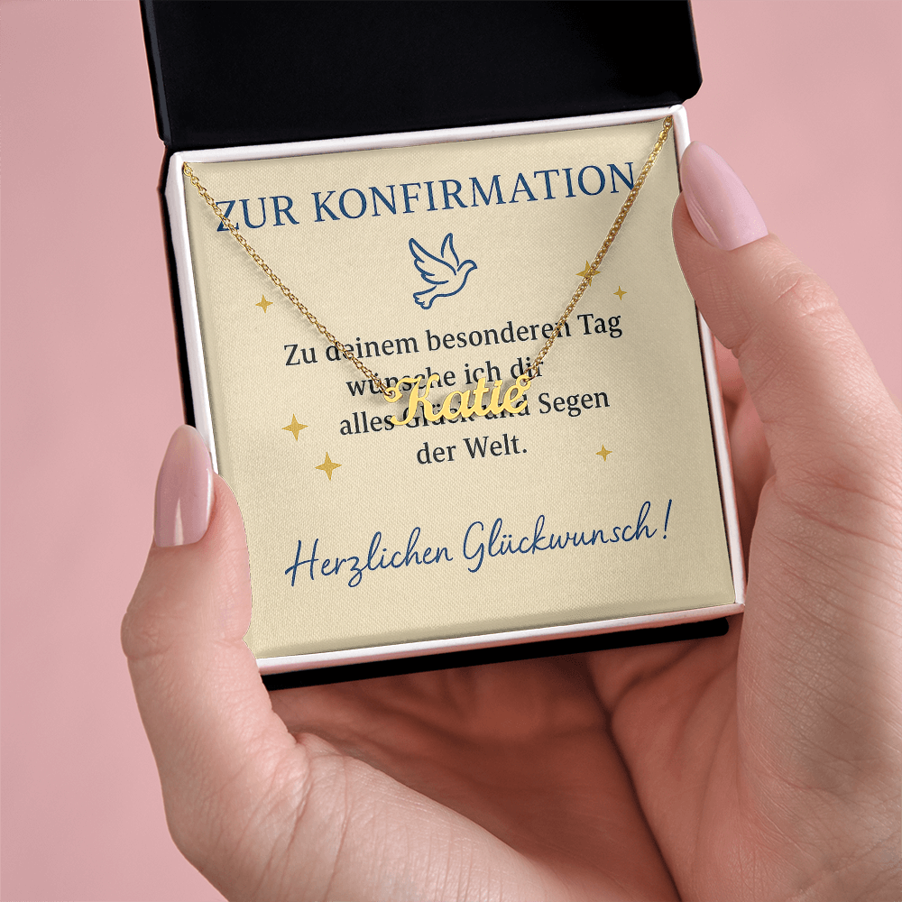 Namenskette inkl. Karte Konfirmation - Variante 1