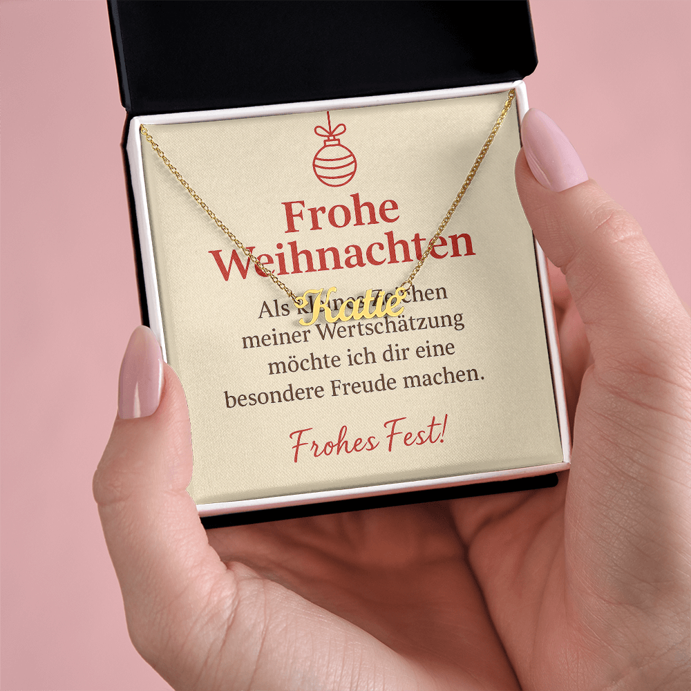 Namenskette inkl. Karte "Weihnachten" - Variante 3
