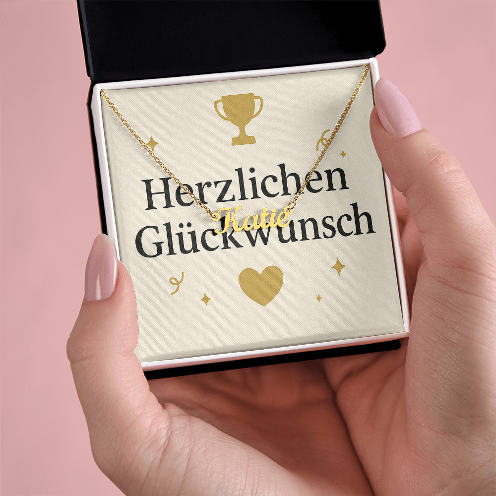 Namenskette inkl. Karte Glückwunsch - Variante 1