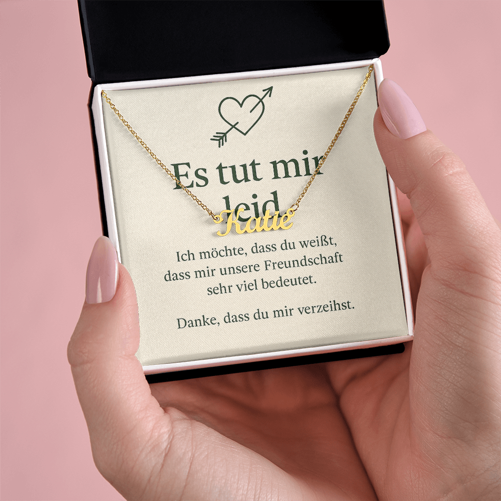 Namenskette inkl. Karte Entschuldigung - Variante 1