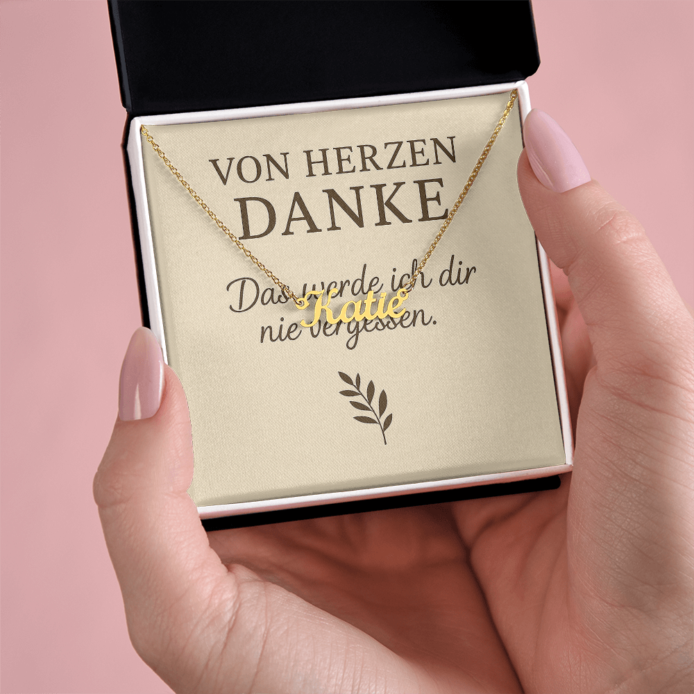 Namenskette inkl. Dankeskarte - Variante 2