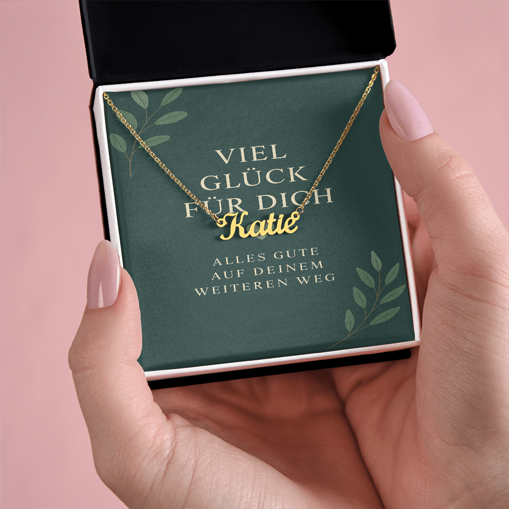 Namenskette inkl. Karte "Viel Glück" - Variante 1