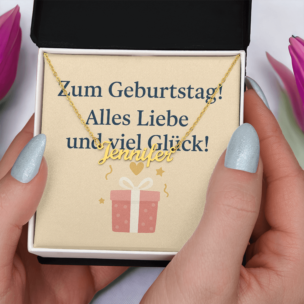 Namenskette inkl. Karte Geburtstag - Variante 5