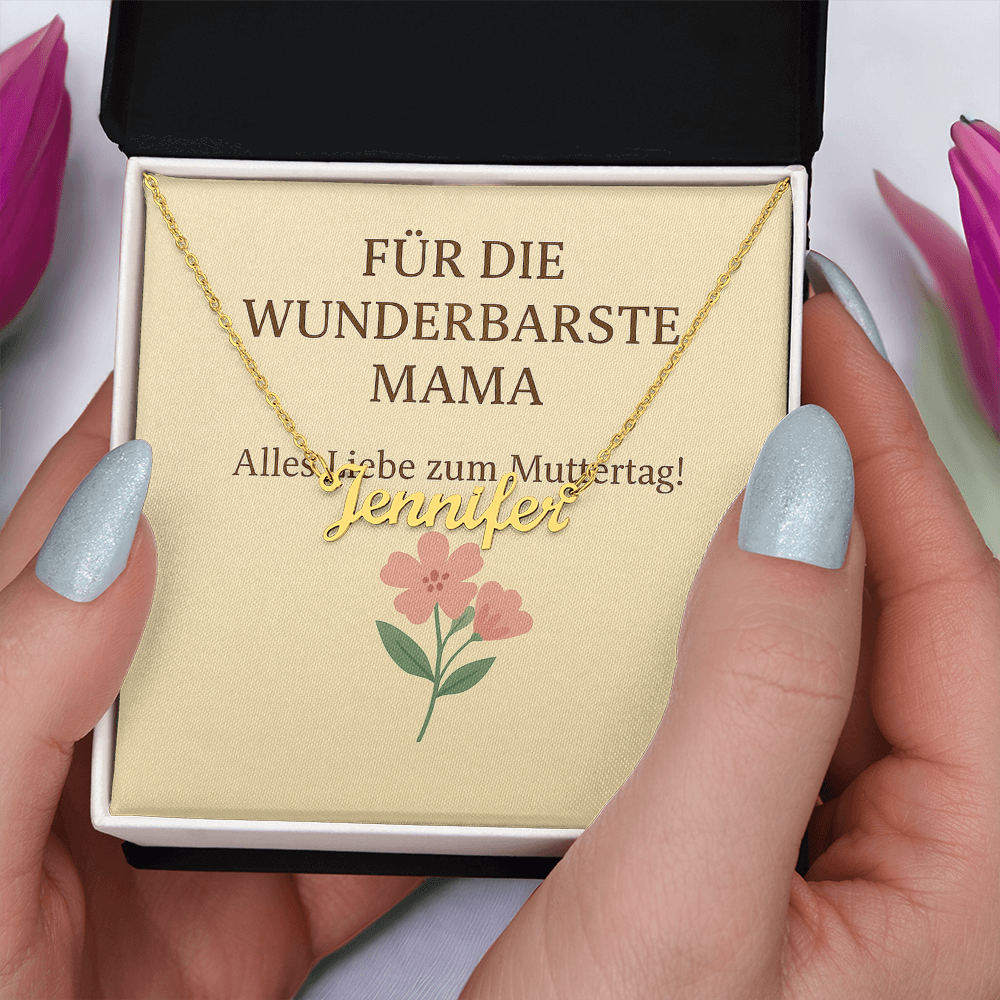 Namenskette inkl. Karte Muttertag - Variante 2
