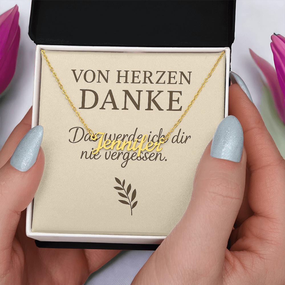 Namenskette inkl. Dankeskarte - Variante 2
