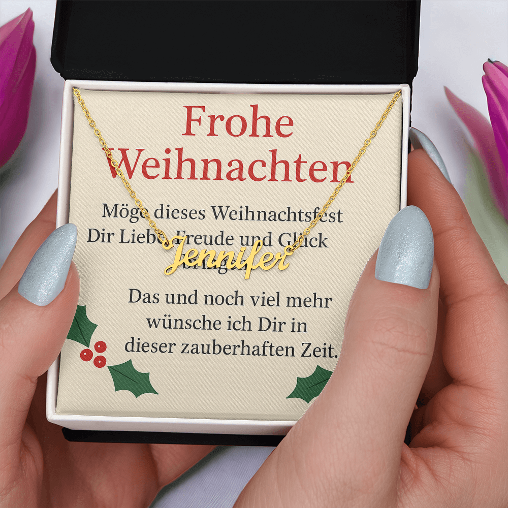 Namenskette inkl. Karte "Weihnachten" - Variante 5