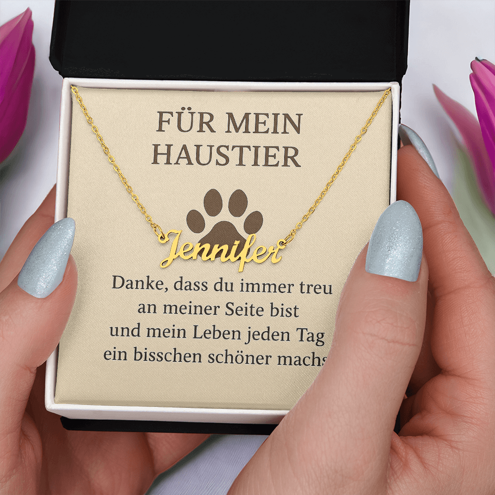 Namenskette inkl. Karte Haustier - Variante 2