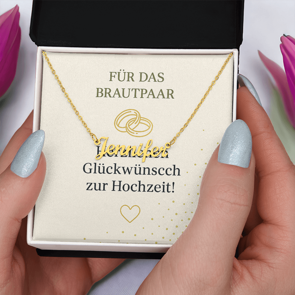 Namenskette inkl. Karte Hochzeit- Variante 1