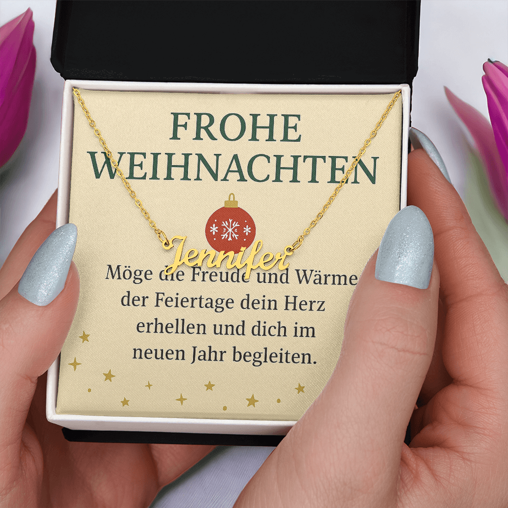 Namenskette inkl. Karte "Weihnachten" - Variante 1