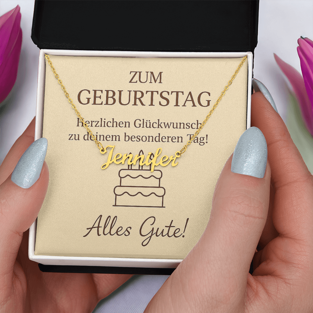 Namenskette inkl. Karte Geburtstag - Variante 4