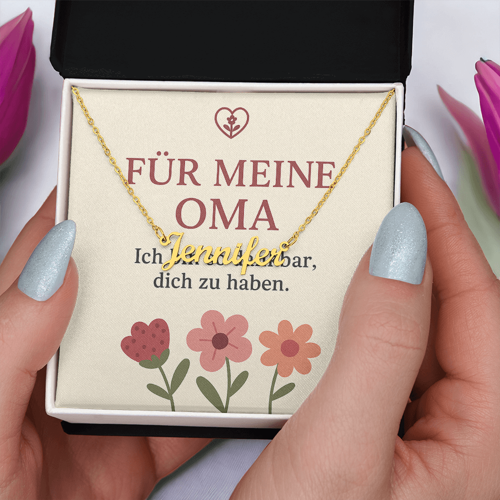 Namenskette inkl. Karte Oma - Variante 1