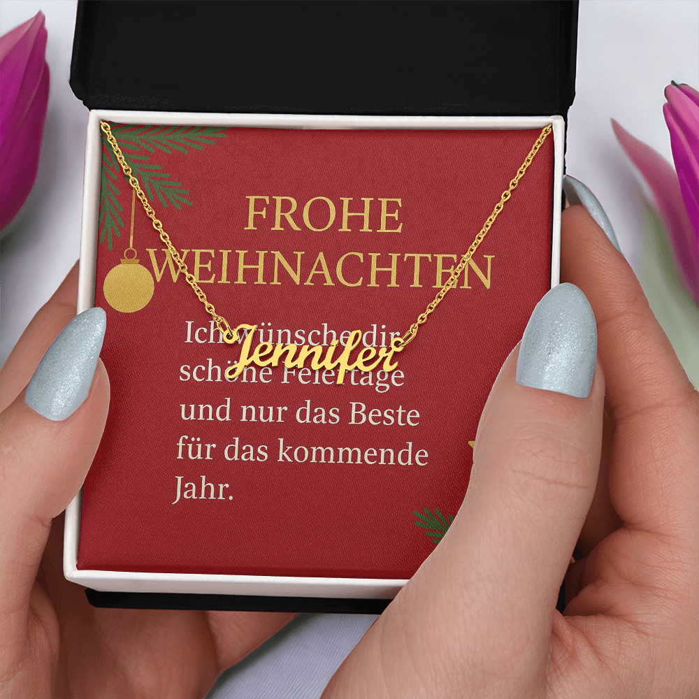 Namenskette inkl. Karte "Weihnachten" - Variante 7