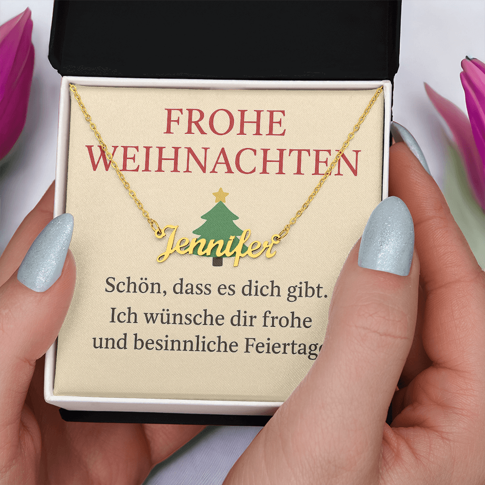 Namenskette inkl. Karte "Weihnachten" - Variante 6