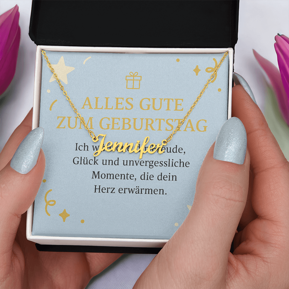 Namenskette inkl. Karte Geburtstag - Variante 3
