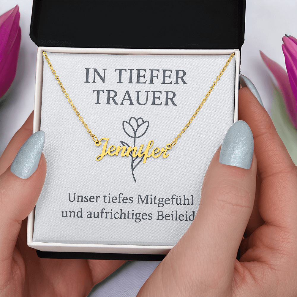 Namenskette inkl. Karte Trauer - Variante 1