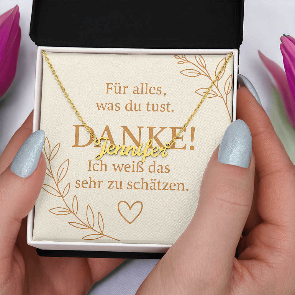 Namenskette inkl. Dankeskarte - Variante 3