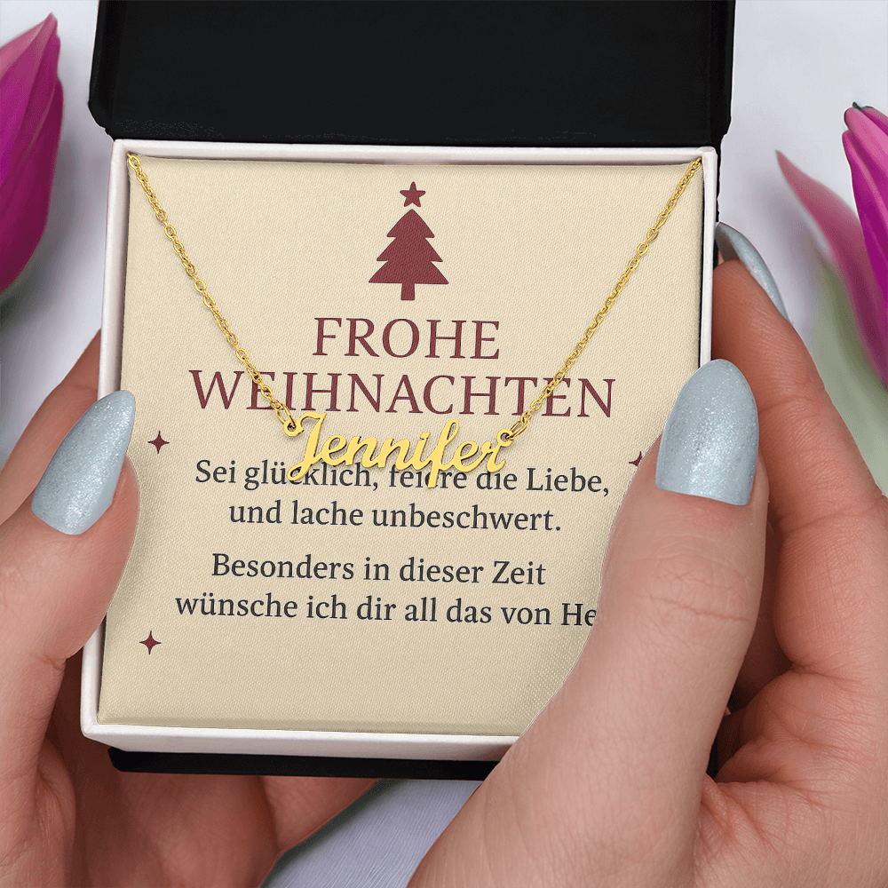 Namenskette inkl. Karte "Weihnachten" - Variante 4