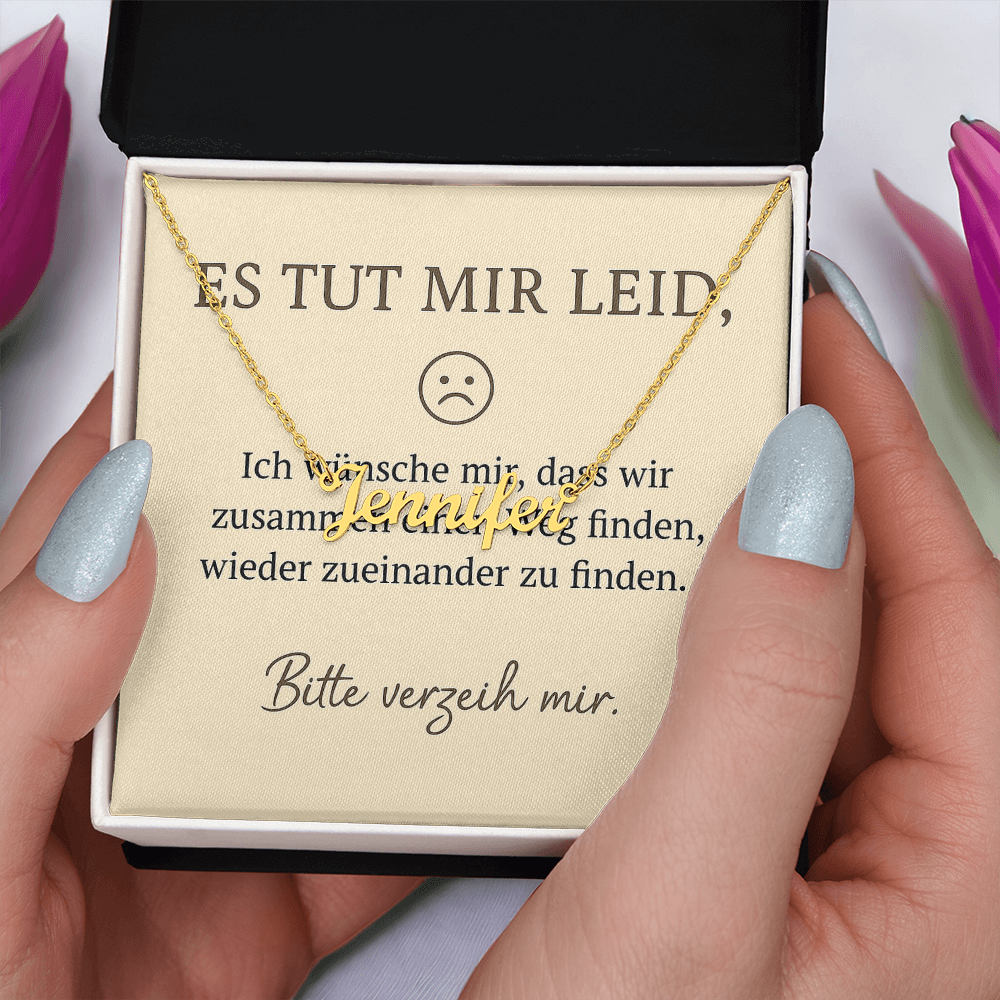 Namenskette inkl. Karte Entschuldigung - Variante 2