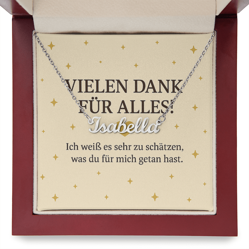 Namenskette inkl. Dankeskarte - Variante 1