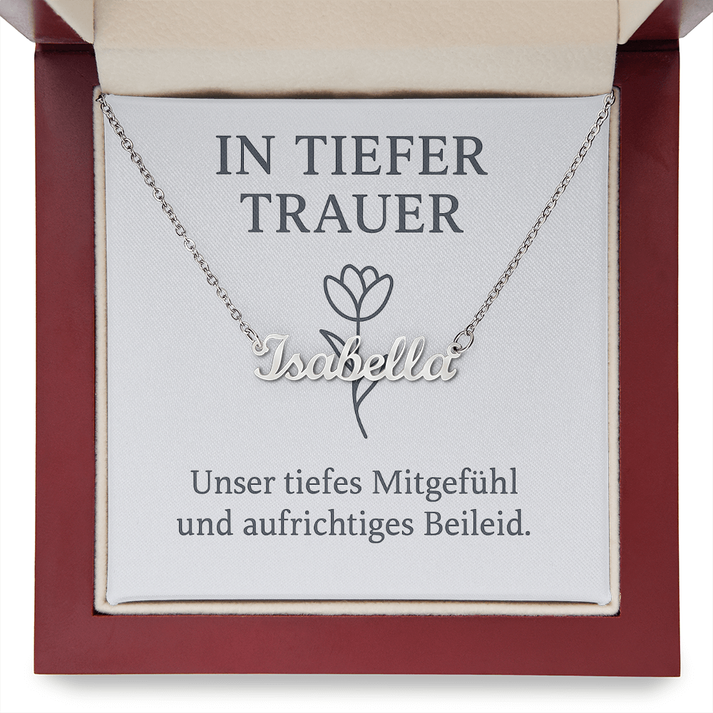 Namenskette inkl. Karte Trauer - Variante 1