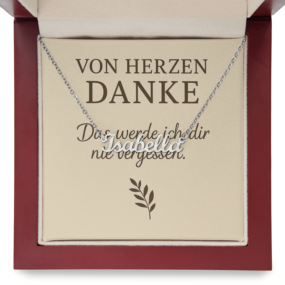Namenskette inkl. Dankeskarte - Variante 2