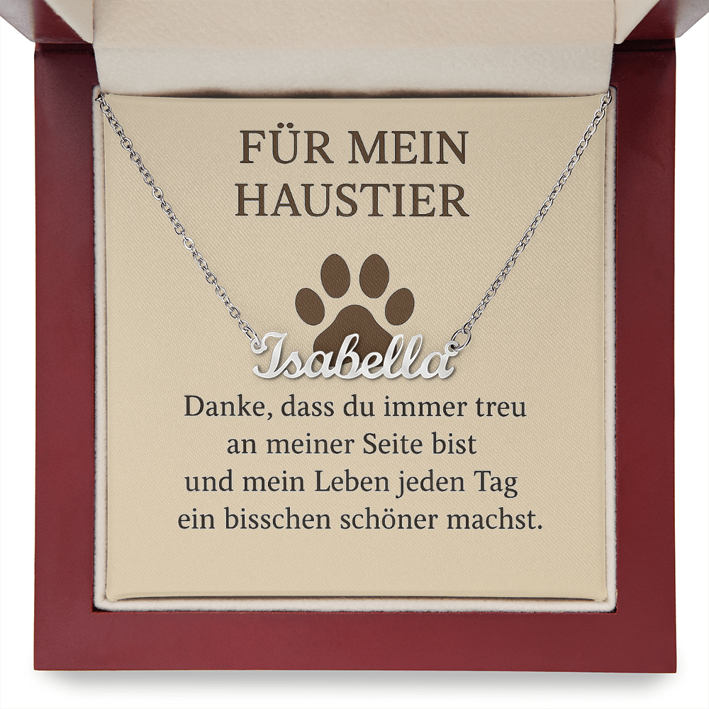 Namenskette inkl. Karte Haustier - Variante 2