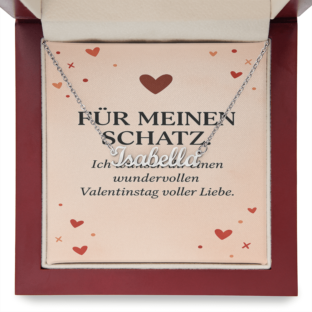 Namenskette inkl. Karte Valentinstag - Variante 2