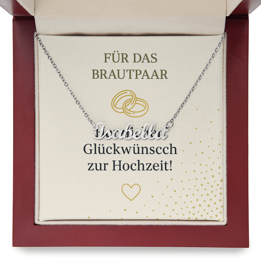 Namenskette inkl. Karte Hochzeit- Variante 1