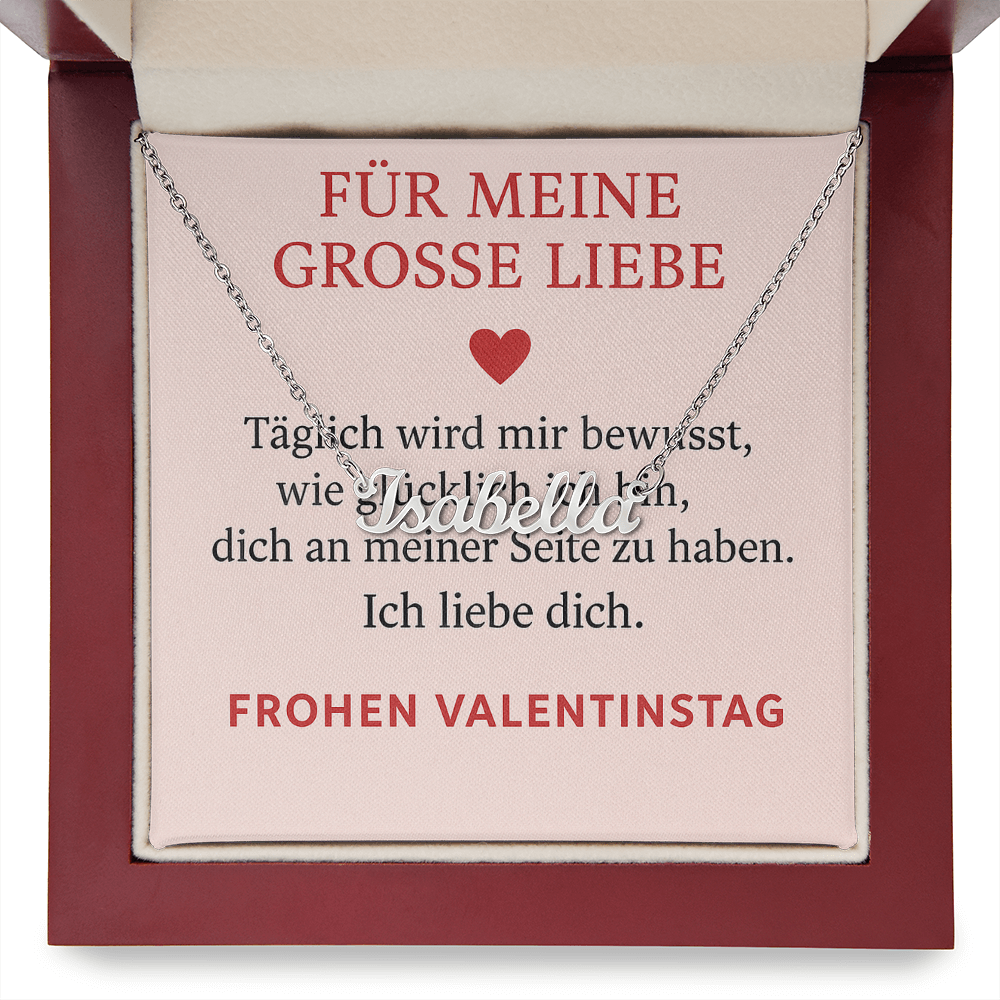 Namenskette inkl. Karte Valentinstag - Variante 4