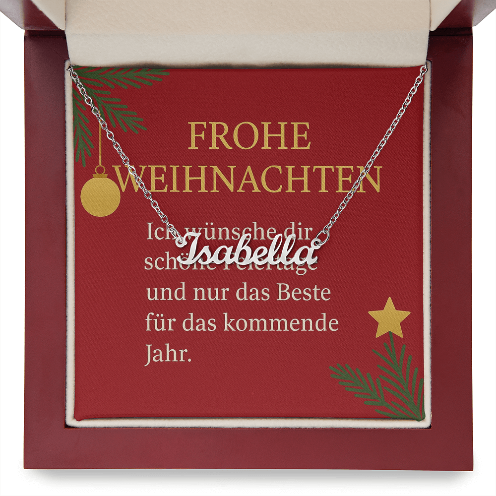 Namenskette inkl. Karte "Weihnachten" - Variante 7