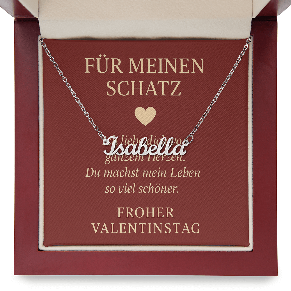 Namenskette inkl. Karte Valentinstag - Variante 3