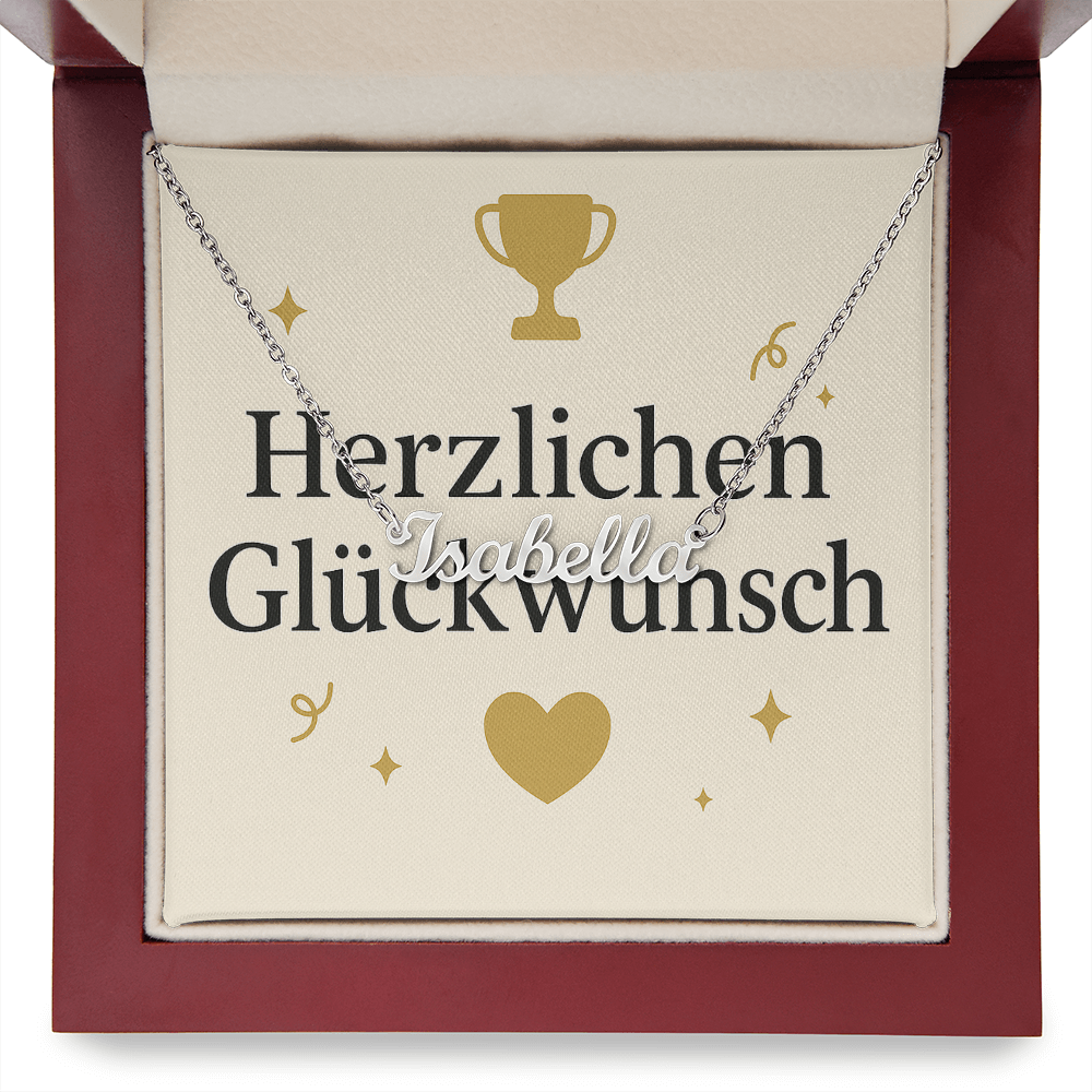 Namenskette inkl. Karte Glückwunsch - Variante 1