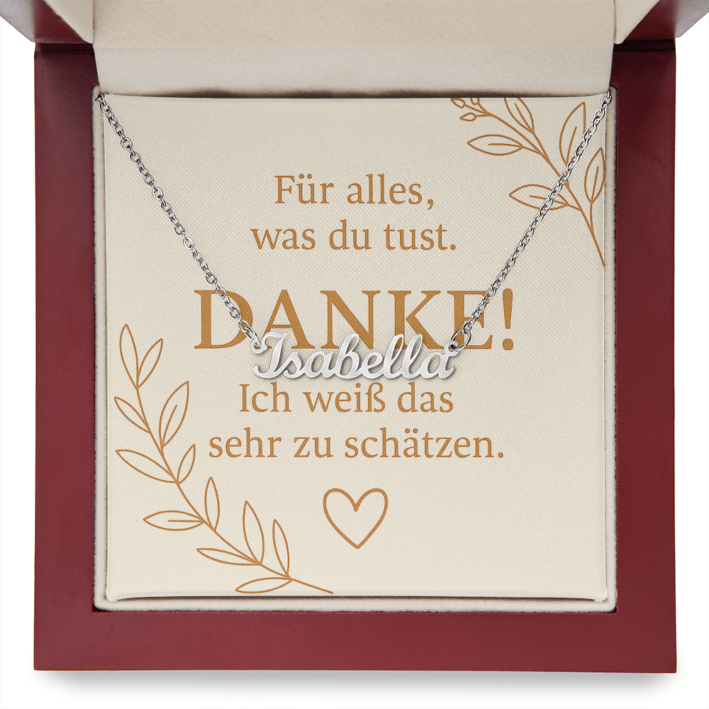 Namenskette inkl. Dankeskarte - Variante 3