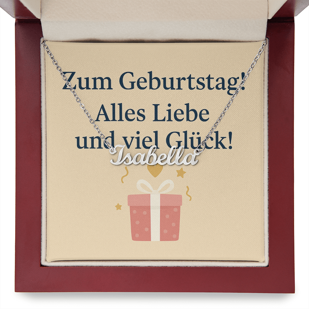 Namenskette inkl. Karte Geburtstag - Variante 5