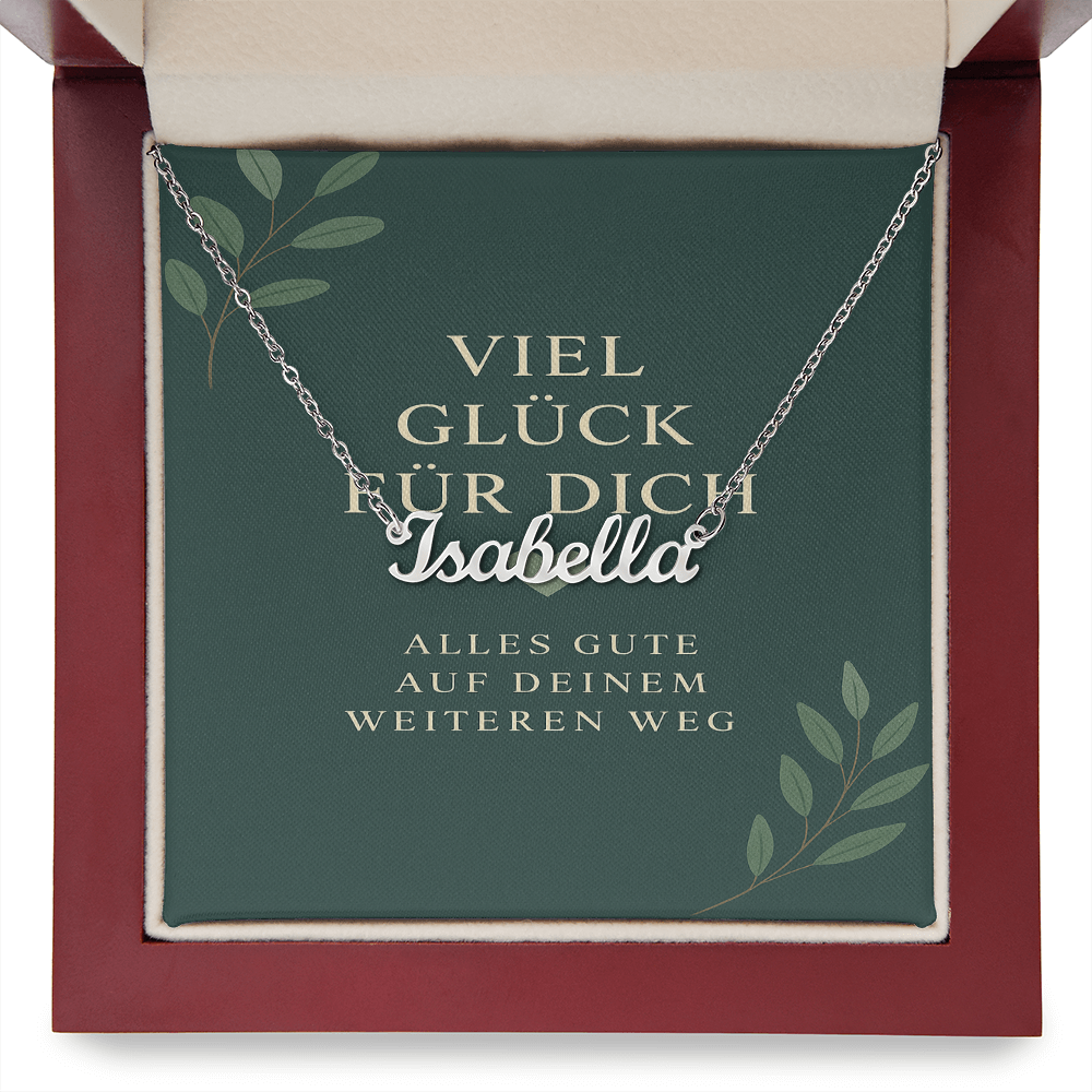 Namenskette inkl. Karte "Viel Glück" - Variante 1